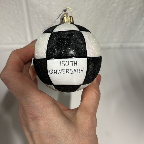 *NEW* BLOOMINGDALES EXCLUSIVE BLACK AND WHITE GLITTER BALL ORNAMENT - Picture 5 of 8